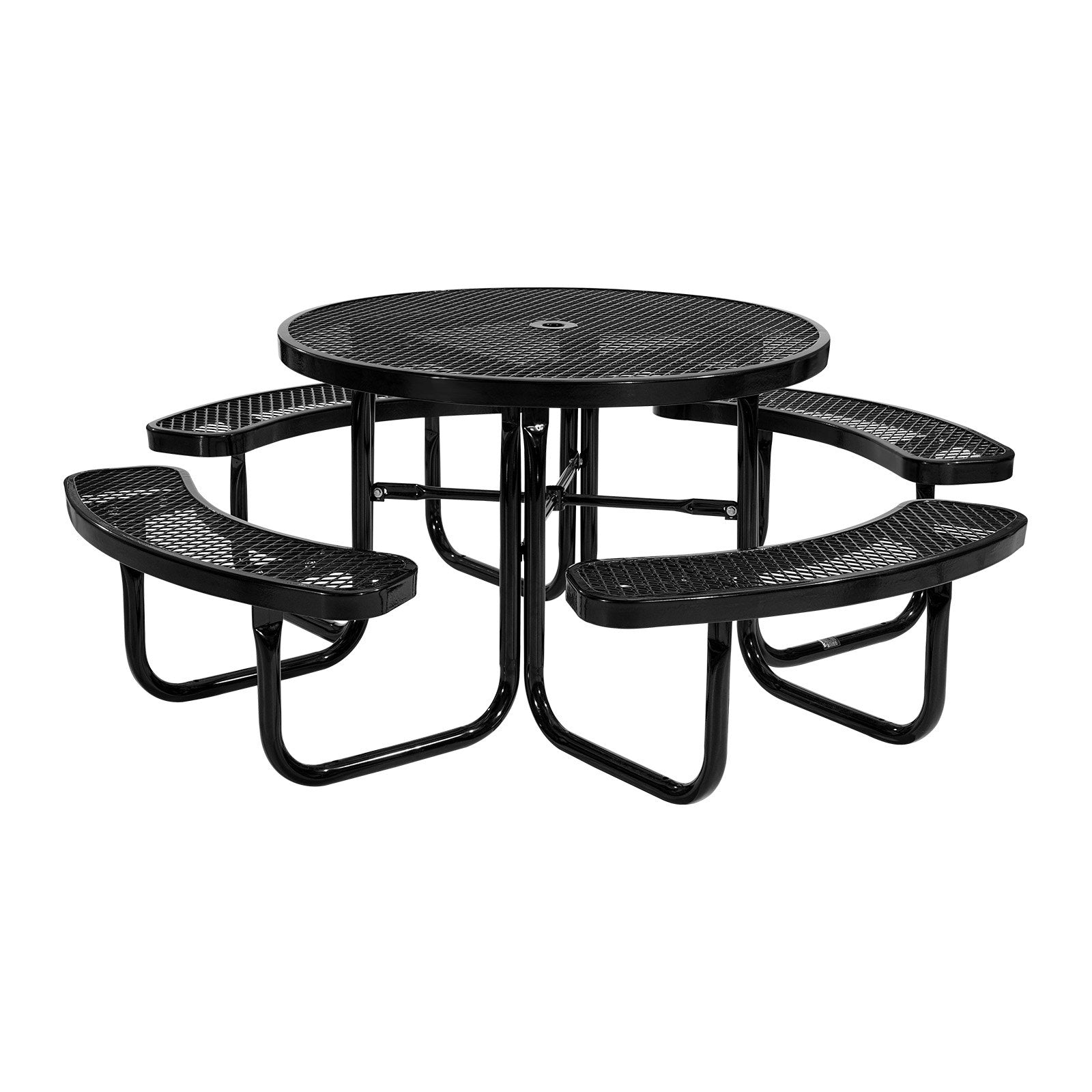 VEVOR Picnic Table Weather Resistant Steel Patio Dining Furniture Set Outdoor