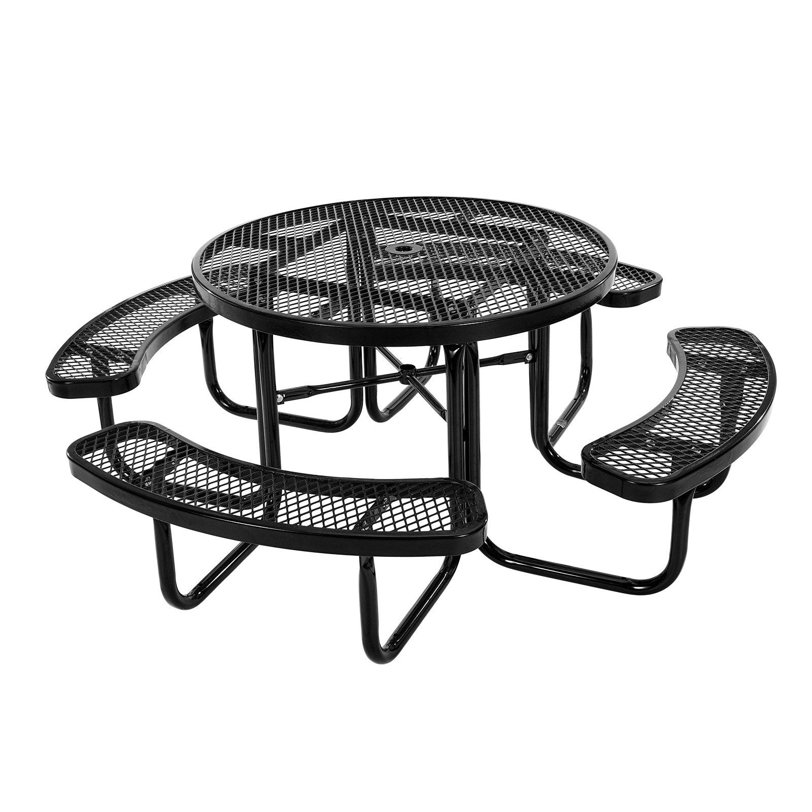 VEVOR Picnic Table Weather Resistant Steel Patio Dining Furniture Set Outdoor