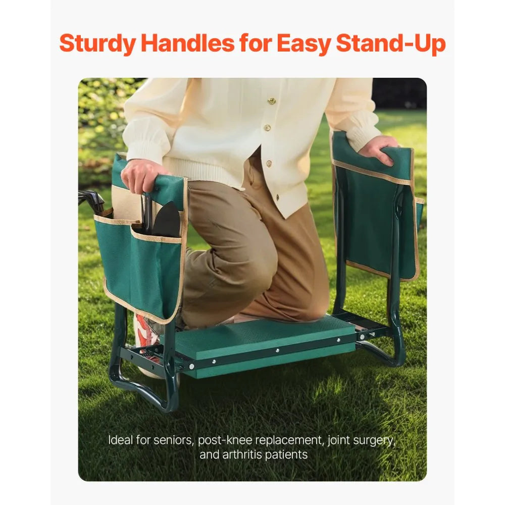 VEVOR Garden Kneeler and Seat 6" Wide Pad 330lbs Capacity Folding Garden Stool