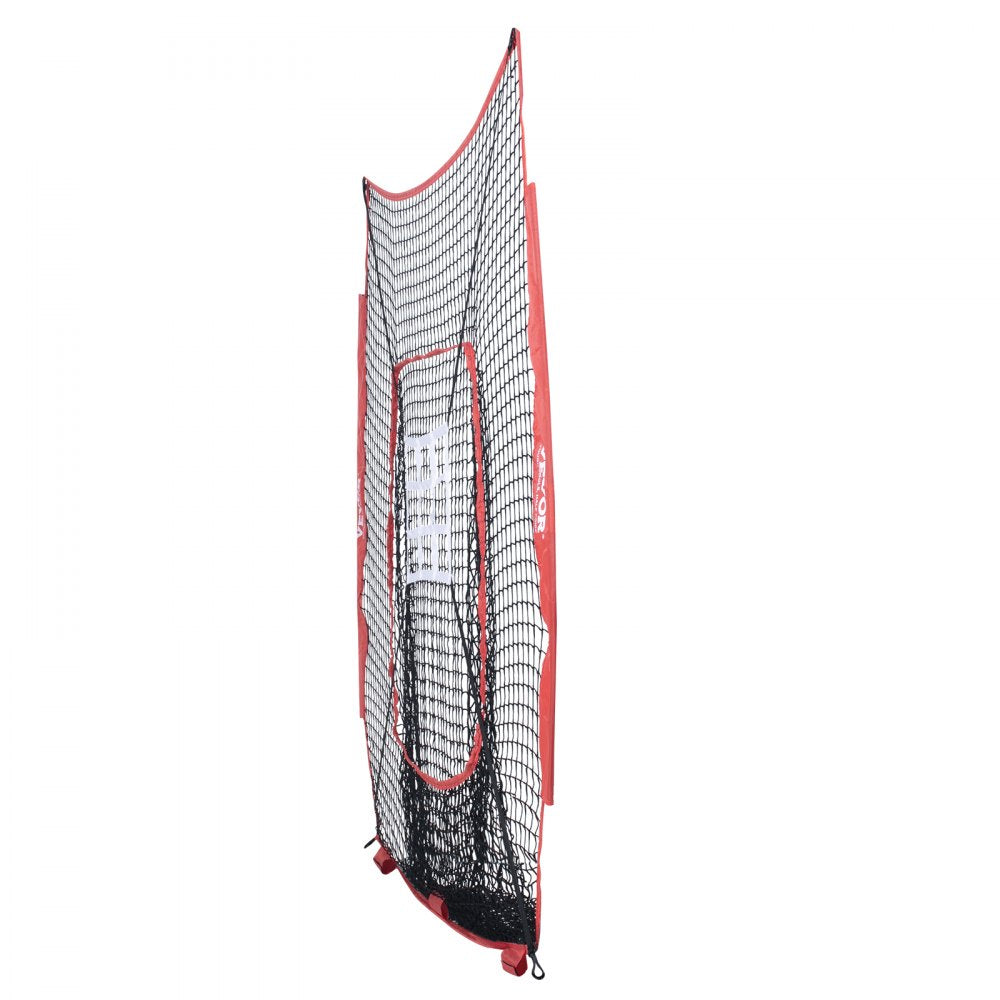 VEVOR 7x7 ft Baseball Softball Practice Net, Portable Baseball Training Net for Hitting Batting Catching Pitching, Backstop Baseball Equipment Training Aids with Strike Zone