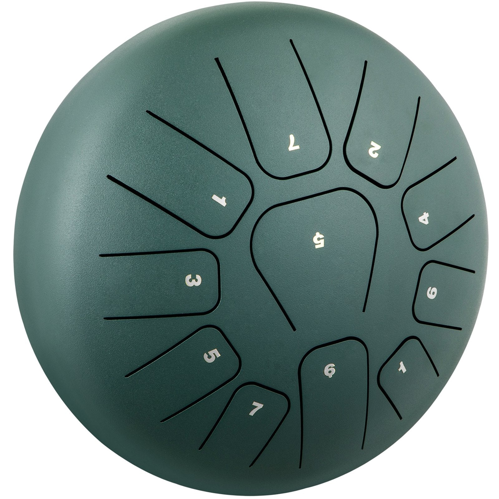 VEVOR Steel Tongue Drum 11 Notes 8 Inches Dia Tongue Drum Mineral Green Handpan Drum Notes Percussion Instrument Steel Drums Instruments with Bag, Music Book, Mallets, Mallet Bracket
