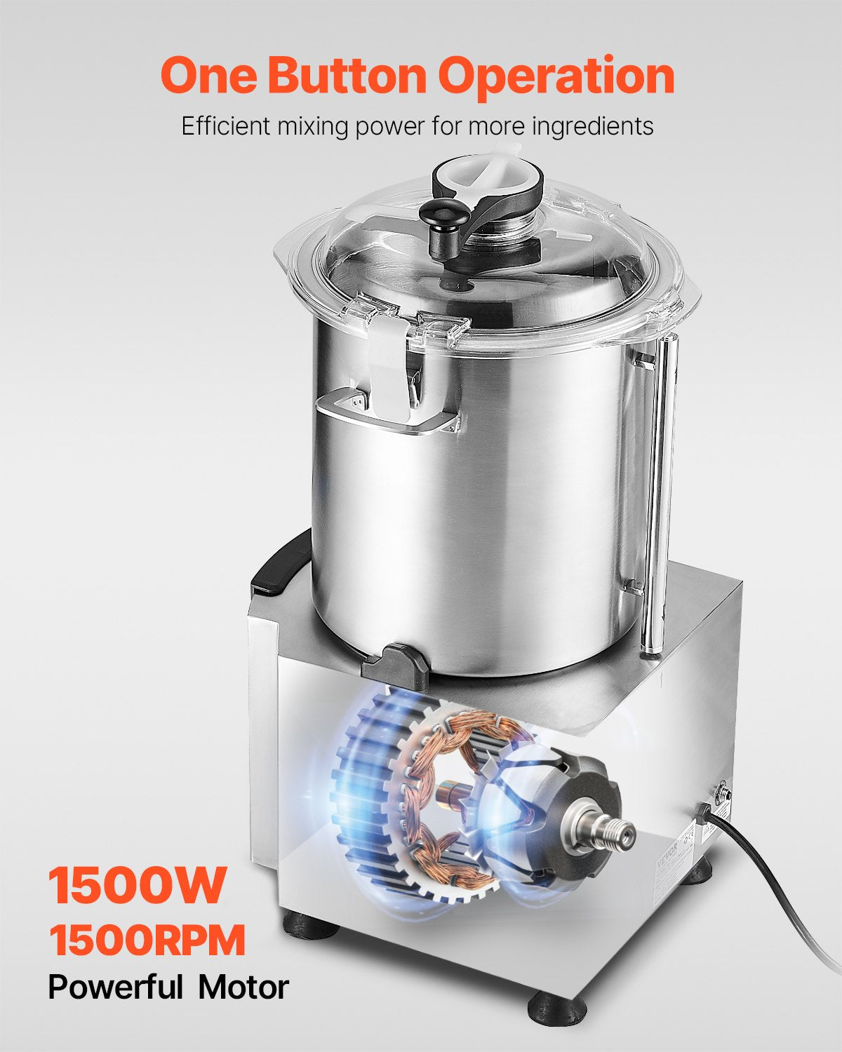 VEVOR Food Processor Vegetable Chopper 19Qt Food-Grade Stainless Steel Blender