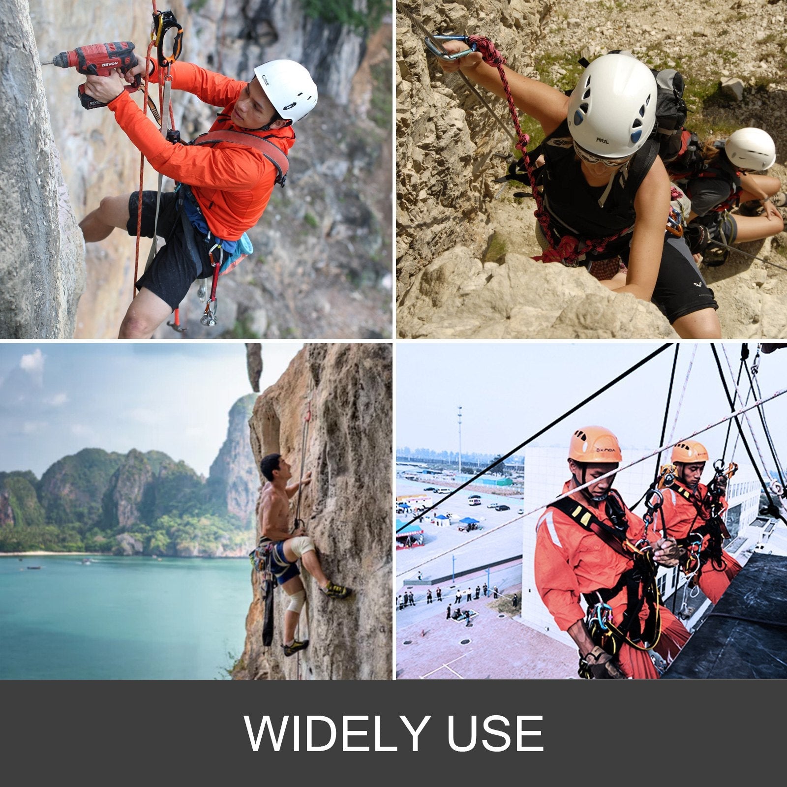 Climb Right 1/2" X 8' Steel Core Lanyard Kit Flipline Triple Lock Swivel Snap