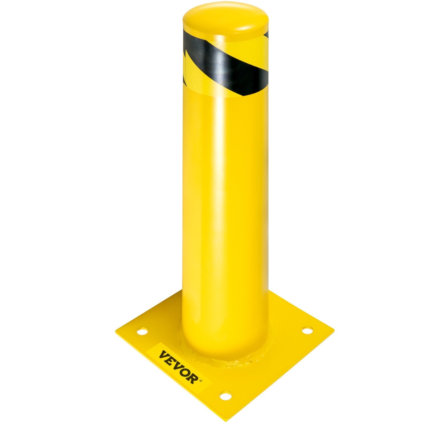 VEVOR Safety Bollard 42-4.5 Safety Barrier Bollard 4-1/2" OD 42" Height Yellow Powder Coat Pipe Steel Safety Barrier with 4 Free Anchor Bolts for Traffic-Sensitive Area