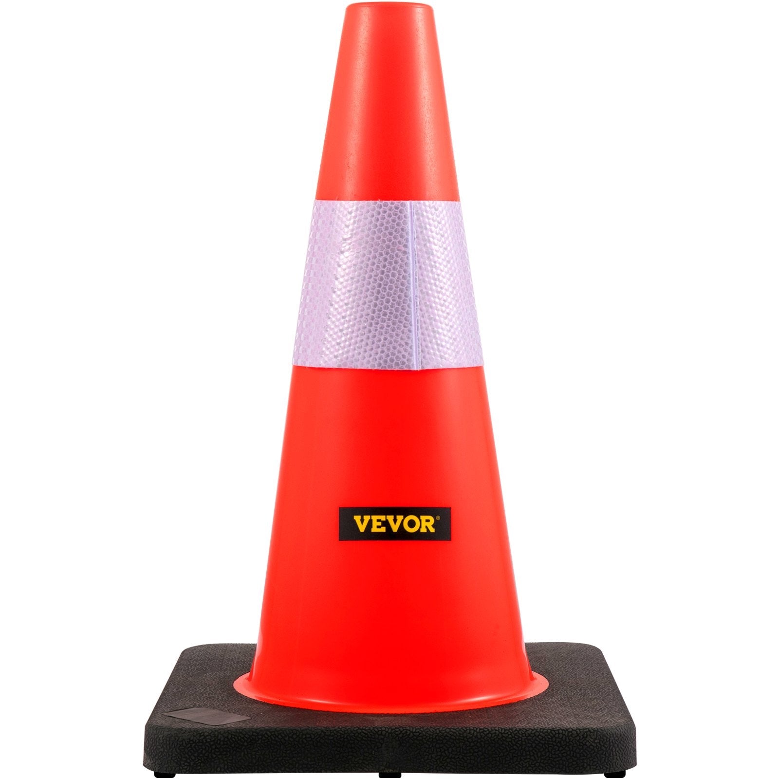 VEVOR Safety Cones, 18 in/45 cm Height, 5 PCS PVC Orange Traffic Cone with Reflective Collar and Black Weighted Base, Used for Traffic Control, Driveway Road Parking and School Improvement