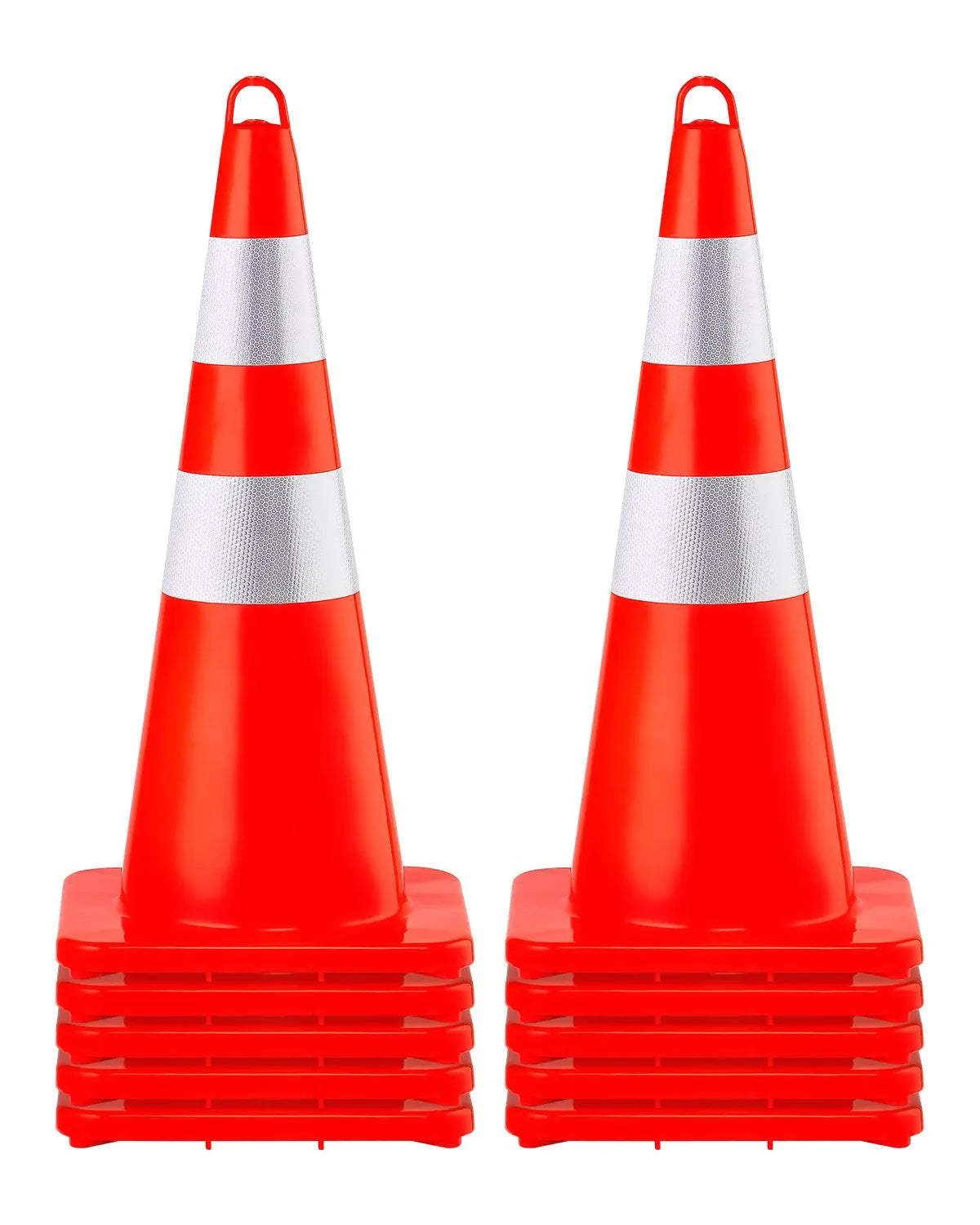 VEVOR Safety Cones Traffic Cones 10 x 28" Orange Reflective Collars Road Cones