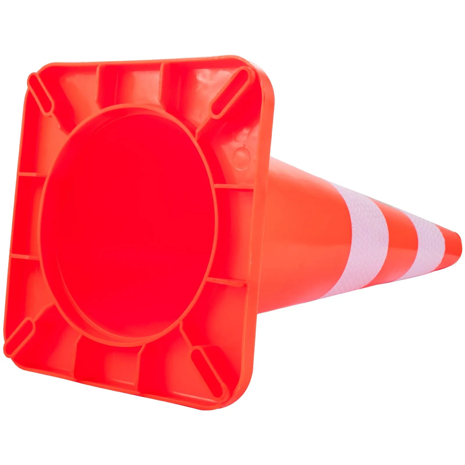 VEVOR Safety Cones, 12 x 28" Traffic Cones, PVC Orange Construction Cones, 2 Reflective Collars Traffic Cones with Weighted Base and Hand-Held Ring Used for Traffic Control, Driveway Road Parking