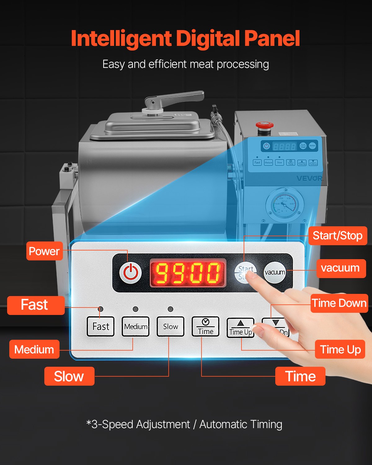 VEVOR Vacuum Meat Tumbler Marinator Machine 20L for Chicken Steak Commercial