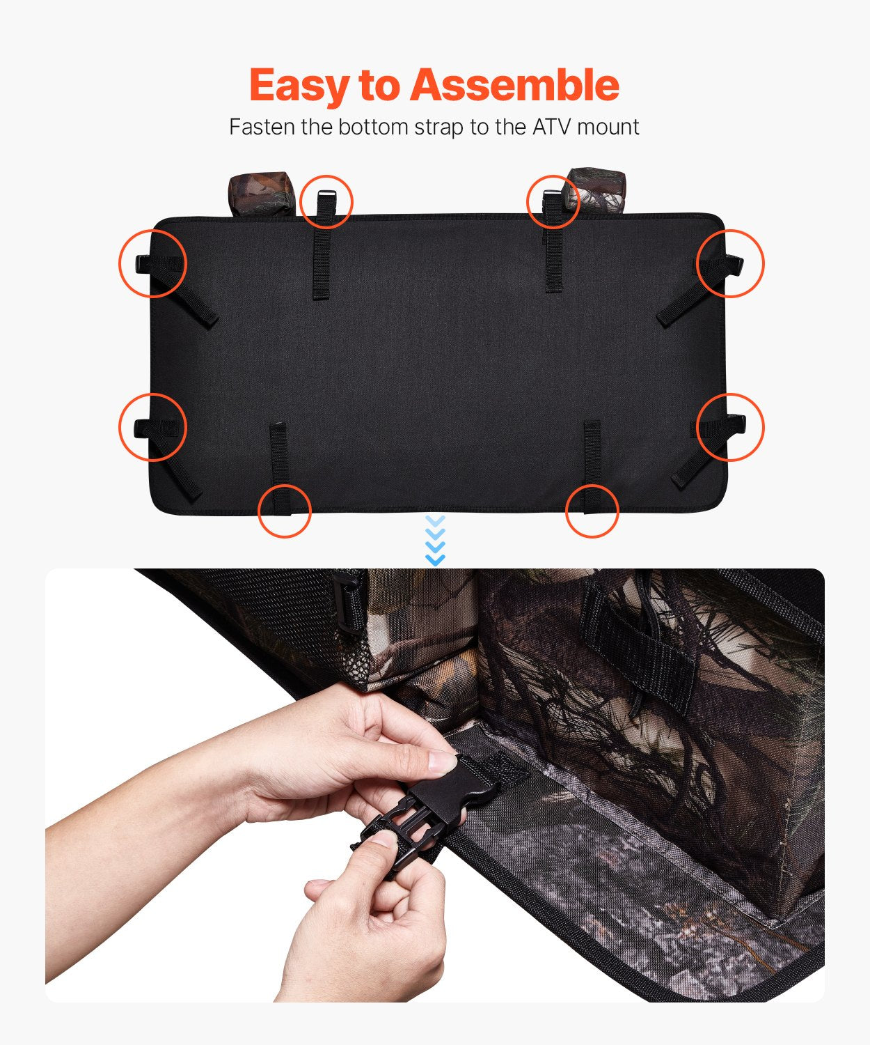 VEVOR 68L ATV Rear Storage Bag 600D Oxford Cloth Rear Cargo Bag & Sponge Cushion