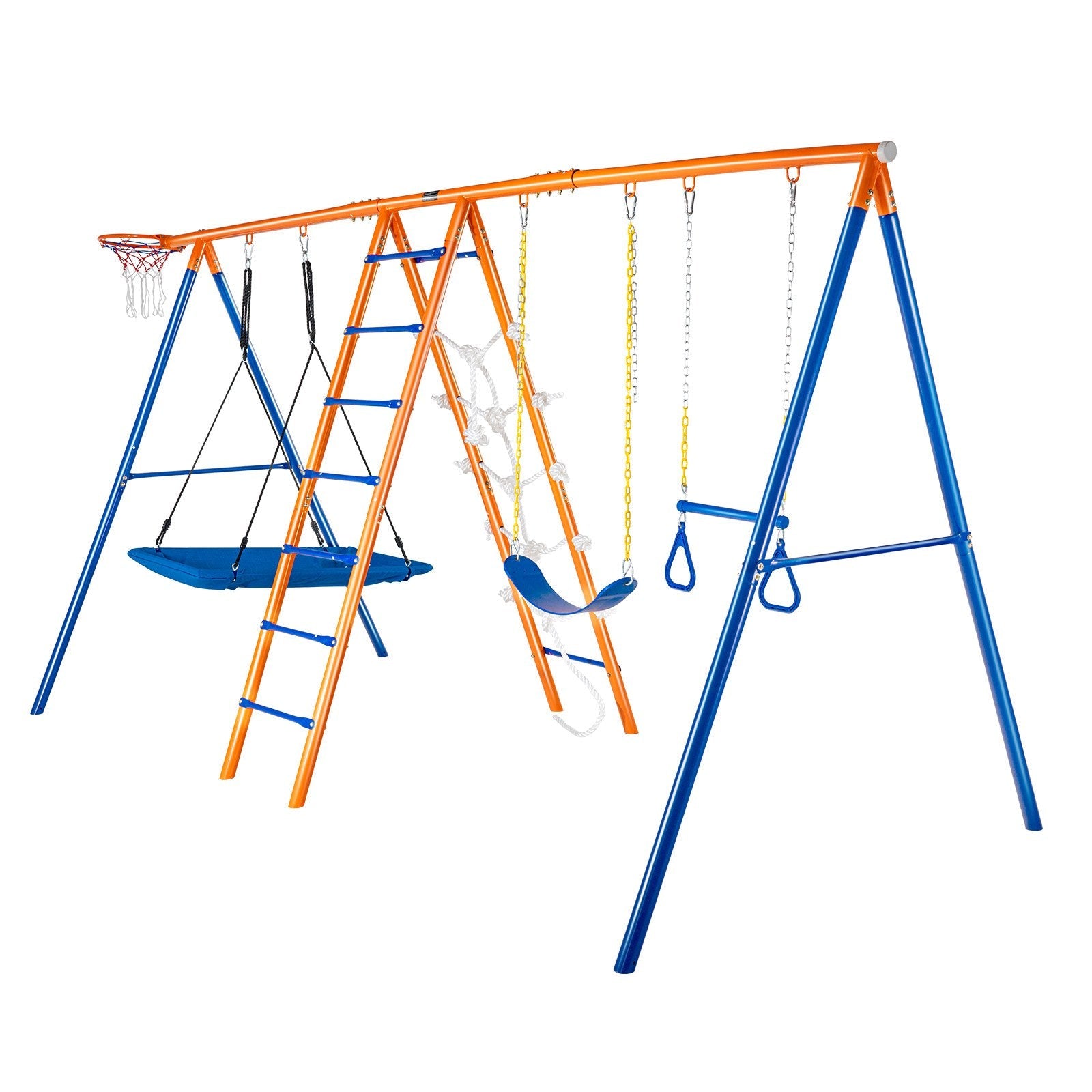 VEVOR Swing Sets for Backyard 6 in 1 Swing Set 440lbs Capacity Metal Swingset
