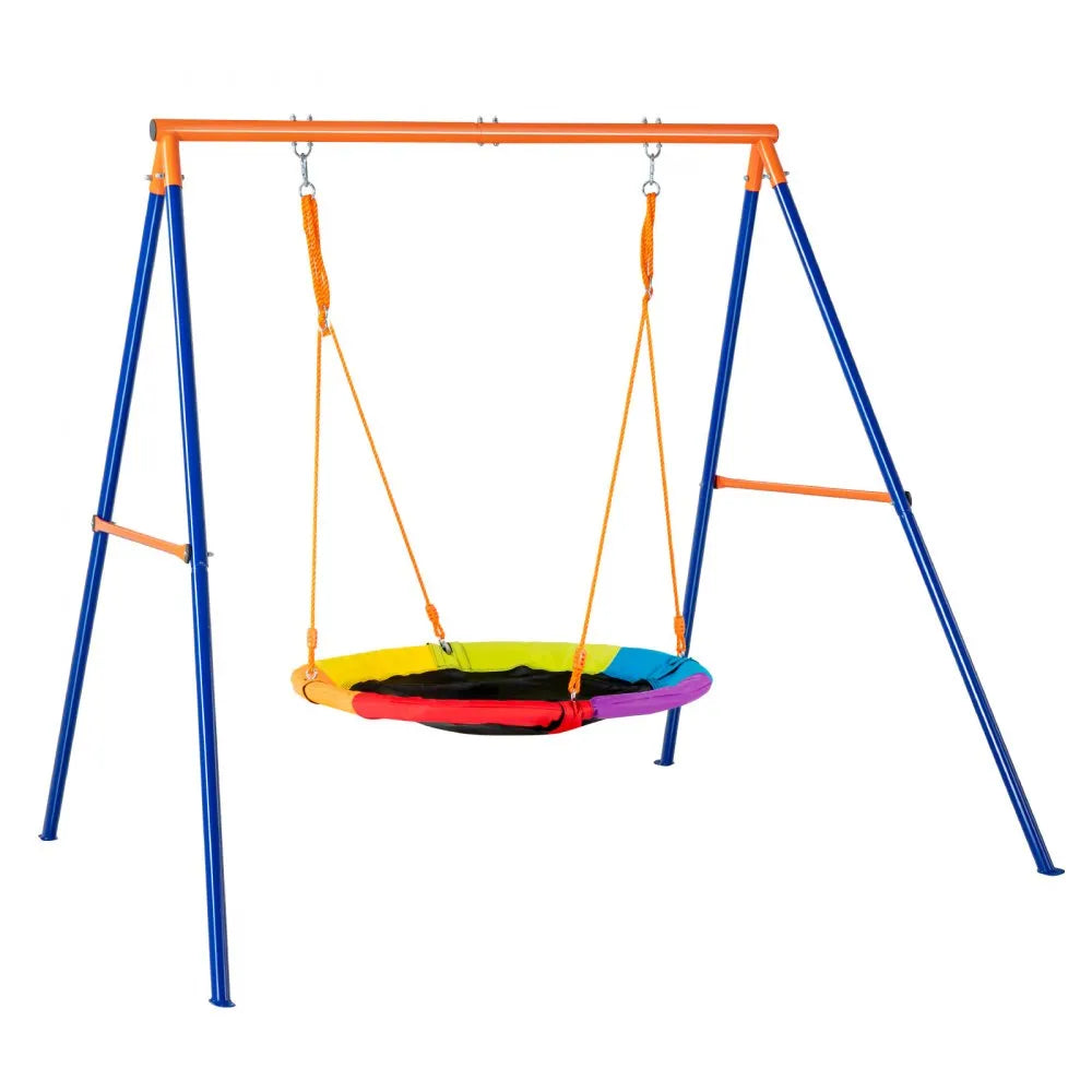 VEVOR Swing Sets for Backyard 40in Saucer Swing Seat A-Frame Metal Stand 440lbs