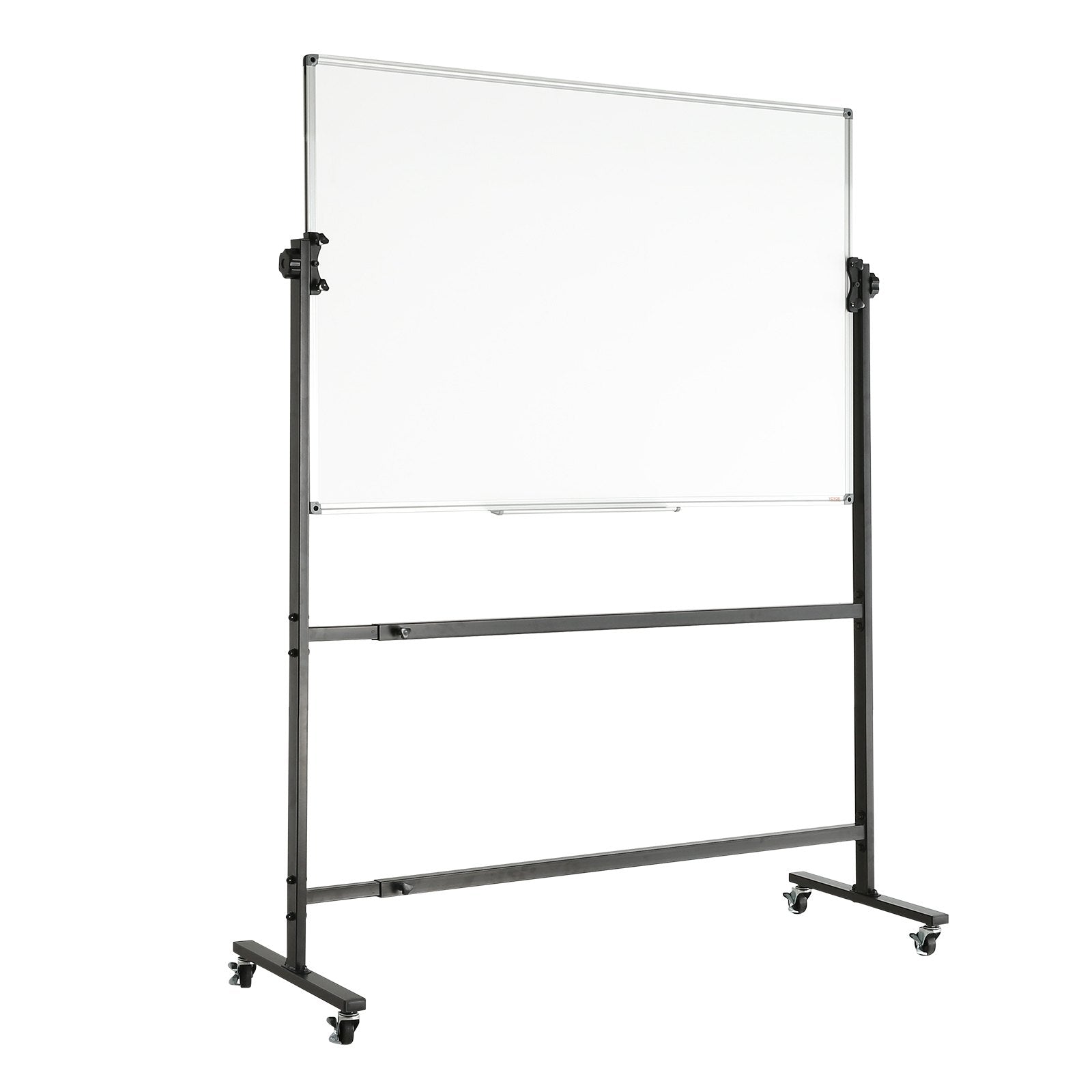 VEVOR Rolling Whiteboard, 48x32 inch Double-Sided Magnetic Mobile Whiteboard, 360° Reversible Adjustable Height Dry Erase Board with Wheels & Movable Tray for Office School