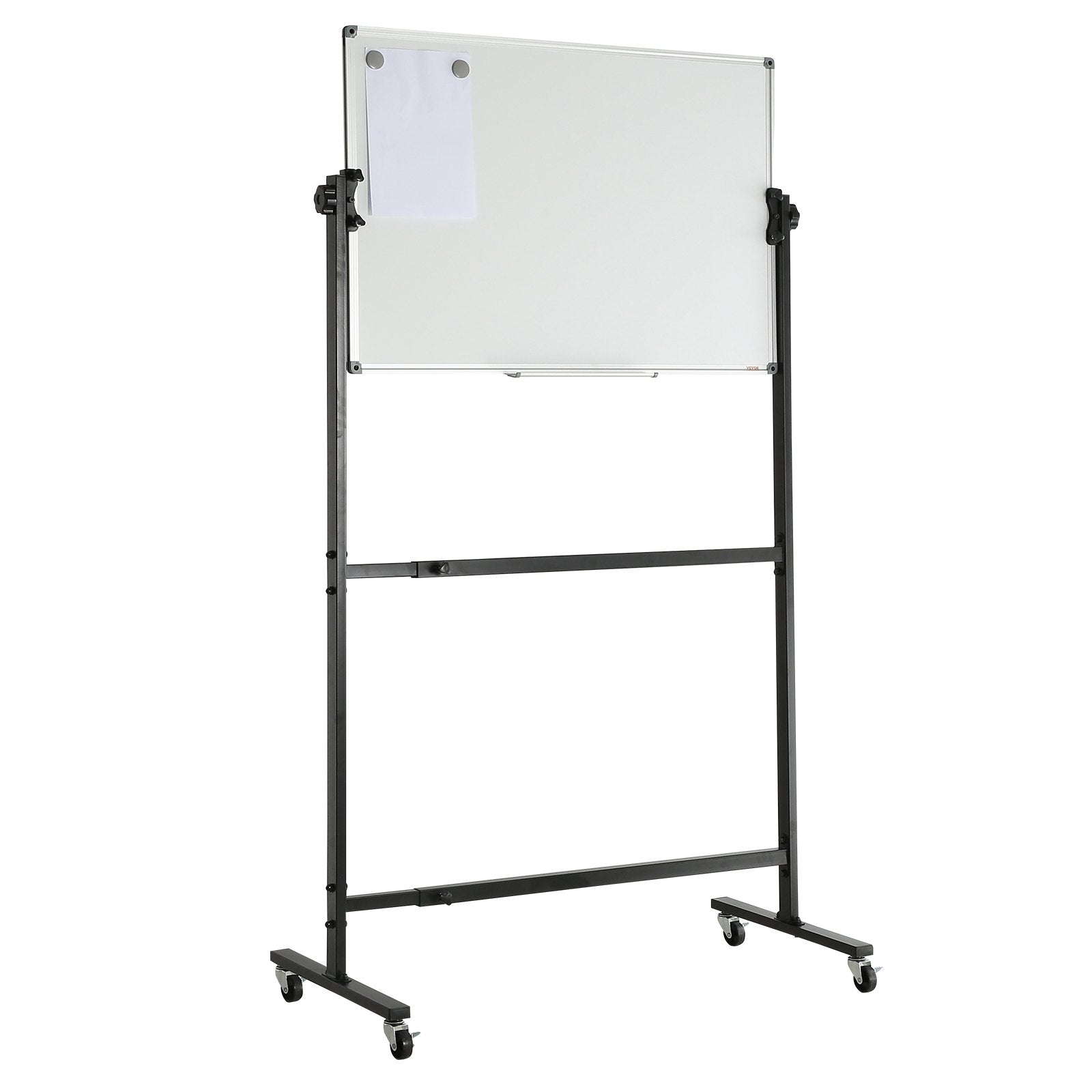 VEVOR Rolling Magnetic Whiteboard, Double-sided Mobile Whiteboard 36x24 Inches, Adjustable Height Dry Erase Board with Wheels, 1 Magnetic Erase & 3 Dry Erase Markers & Movable Tray Office, School