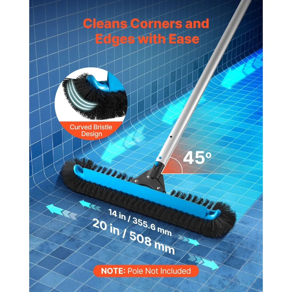 20-Inch Pool Brush Head with Curved Nylon Bristles & Aluminum Connector, Fits Standard Pool Poles Collection