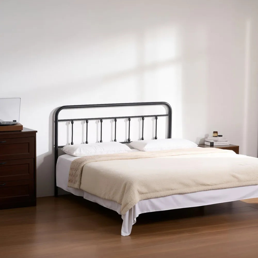 VEVOR Metal Headboard for Queen Size Bed Ideal for Bedroom Hotel Dormitory Black