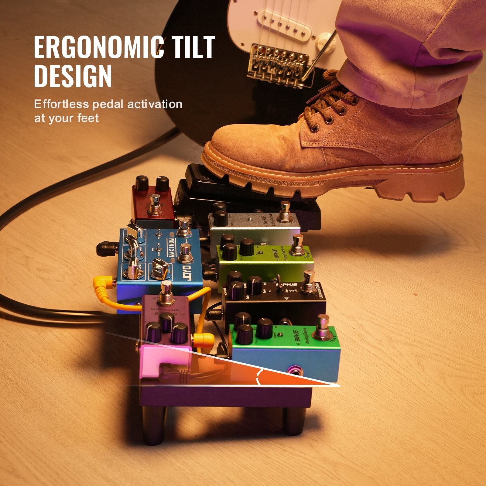 VEVOR Guitar Pedal Board, 15'' x 5.7'', Aluminum Alloy 0.8 lbs Super Light Guitar Effects PedalBoard with Carry Bag High Quality Tape Fixed Strap Shoulder Strap, Accommodate 4-6 Guitar Pedals, Small