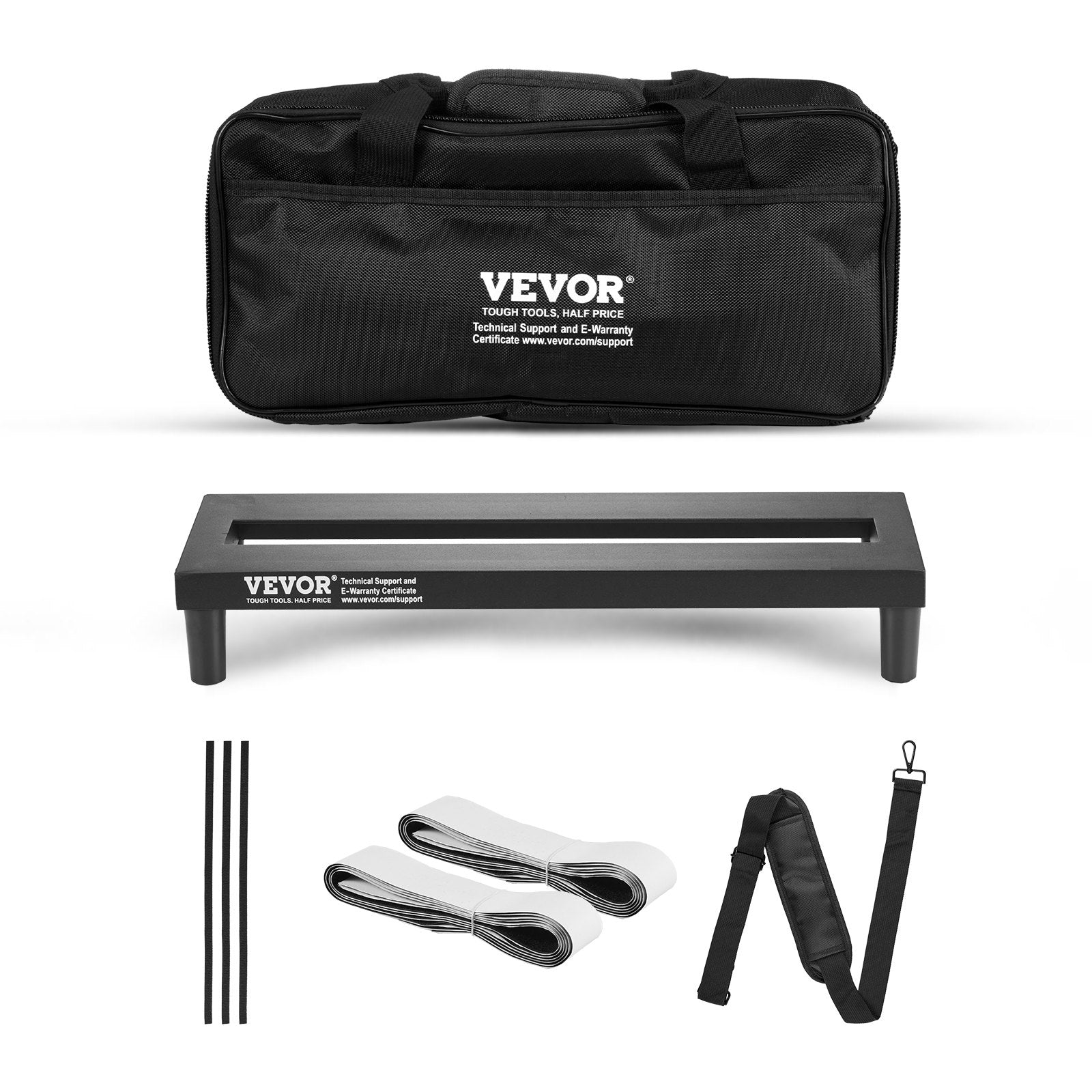 VEVOR Guitar Pedal Board, 15'' x 5.7'', Aluminum Alloy 0.8 lbs Super Light Guitar Effects PedalBoard with Carry Bag High Quality Tape Fixed Strap Shoulder Strap, Accommodate 4-6 Guitar Pedals, Small