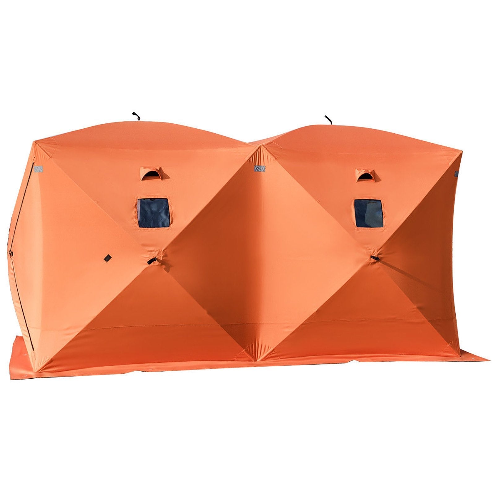 VEVOR 8 Person Ice Fishing Shelter Tent, 300D Oxford Fabric Portable Ice Shelter with Pop-up Pull Design, Strong Waterproof and Windproof Ice Fish Shelter for Outdoor Fishing, Orange