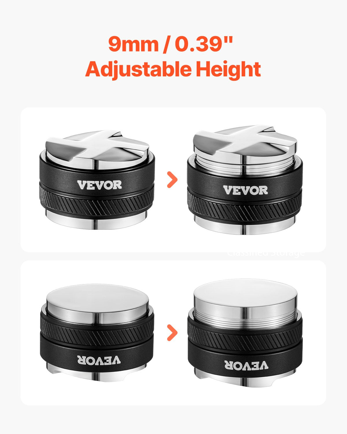 VEVOR 51mm Coffee Distributor 2-in-1 Adjustable Espresso Distributor for Home