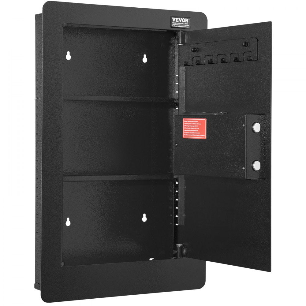 VEVOR 25.59" Tall Wall Safe 3-Tier Hidden Safe with Keypad Shelves & Key Holders