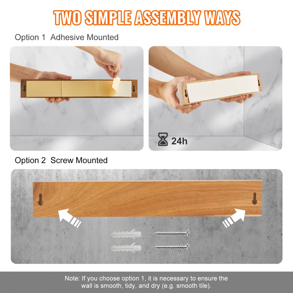 VEVOR Magnetic Knife Holder with Enhanced Strong Magnet, 16" No Drilling Knife Strips Organizer for Wall, Multifunctional Storage Acacia Wood Knives Rack, Knife Bar for Kitchen Knives, Utensils, Tools