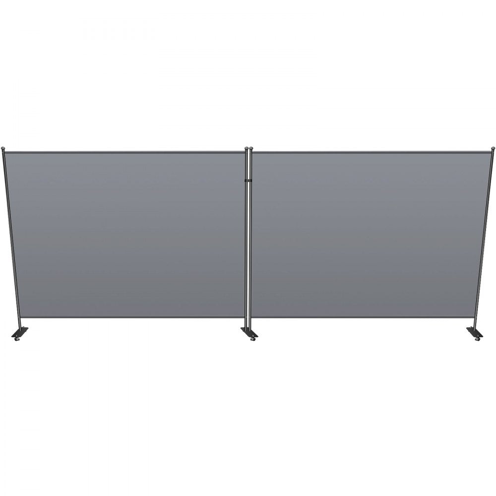 VEVOR Office Partition 142" W x 14" D x 72" H Room Divider Wall 2-Panel Office Divider Folding Portable Office Walls Dividers with Non-See-Through Fabric Room Partition Gray for Room Office Restaurant