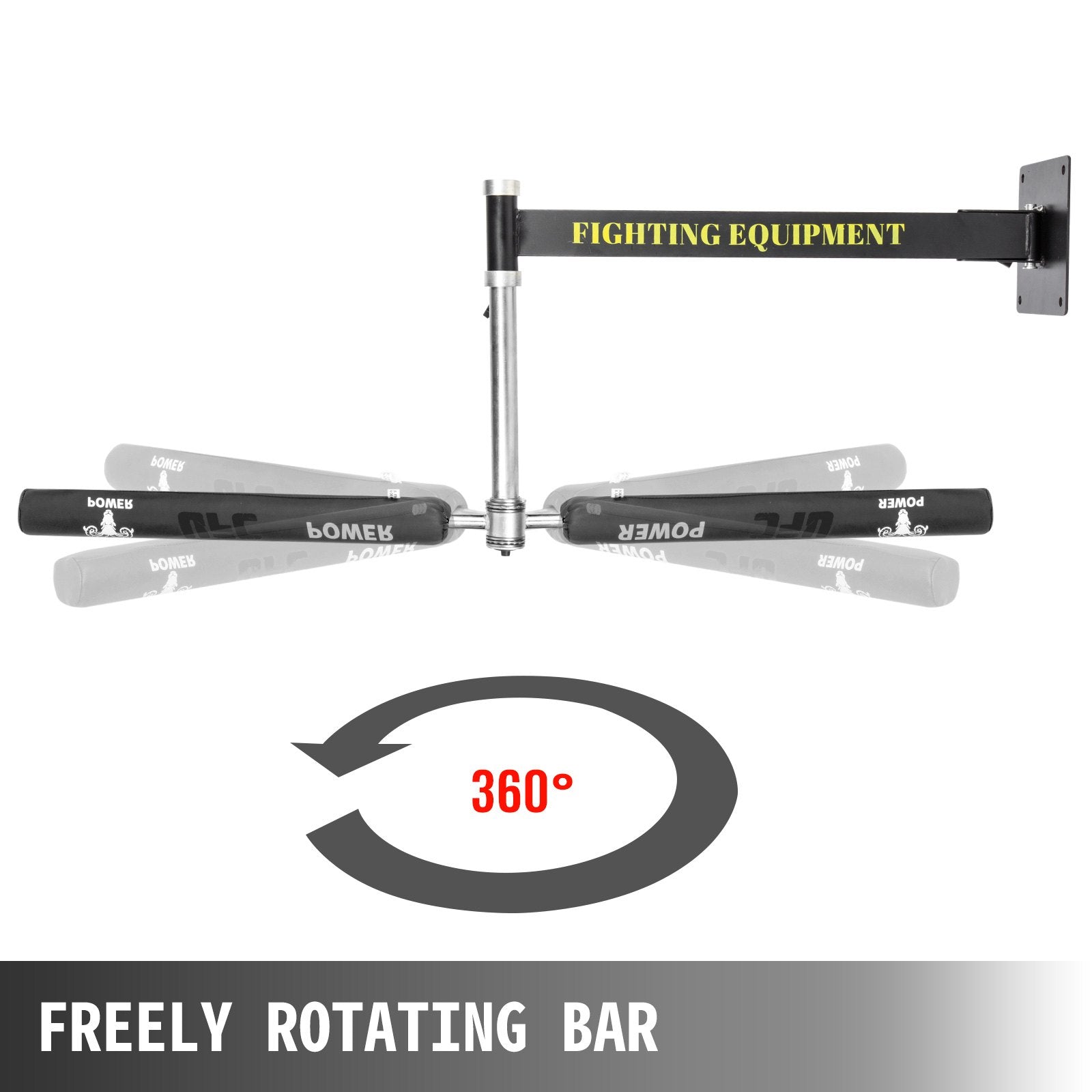 VEVOR Boxing Spinning Bar Wall Mount,Black Punching Spinning Bar for Boxing Speed Trainer,Boxing MMA Speed Reflex Training Equipment for Teenagers and Adults,Exercise Release Stress Lose Weight