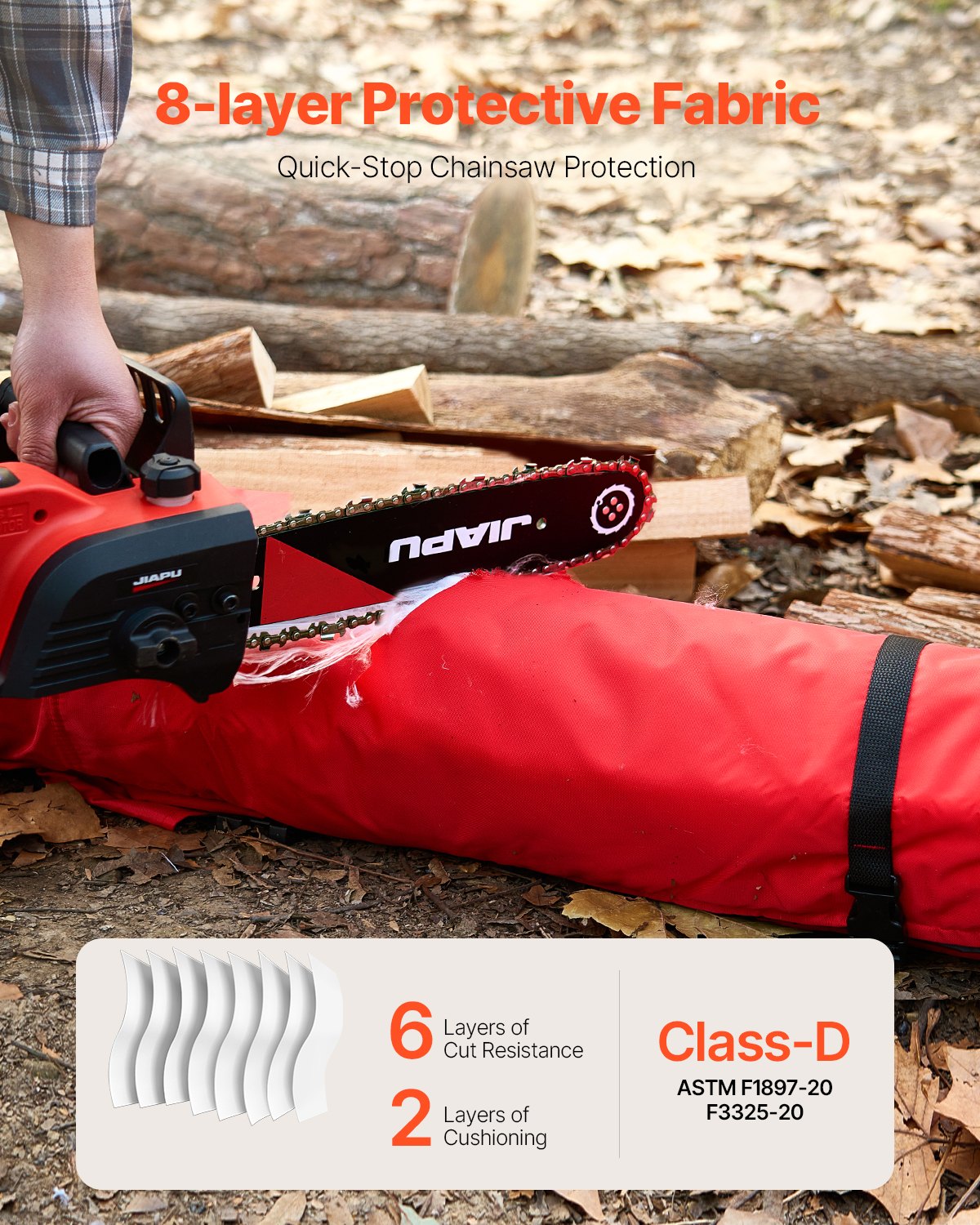 VEVOR Chainsaw Chaps 36.4" Apron Style Chainsaw Safety Chaps Class D Medium