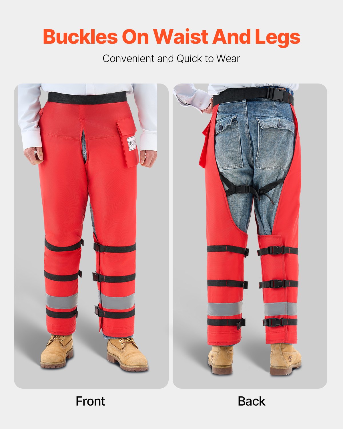VEVOR Chainsaw Chaps 36.4" Apron Style Chainsaw Safety Chaps Class D Medium