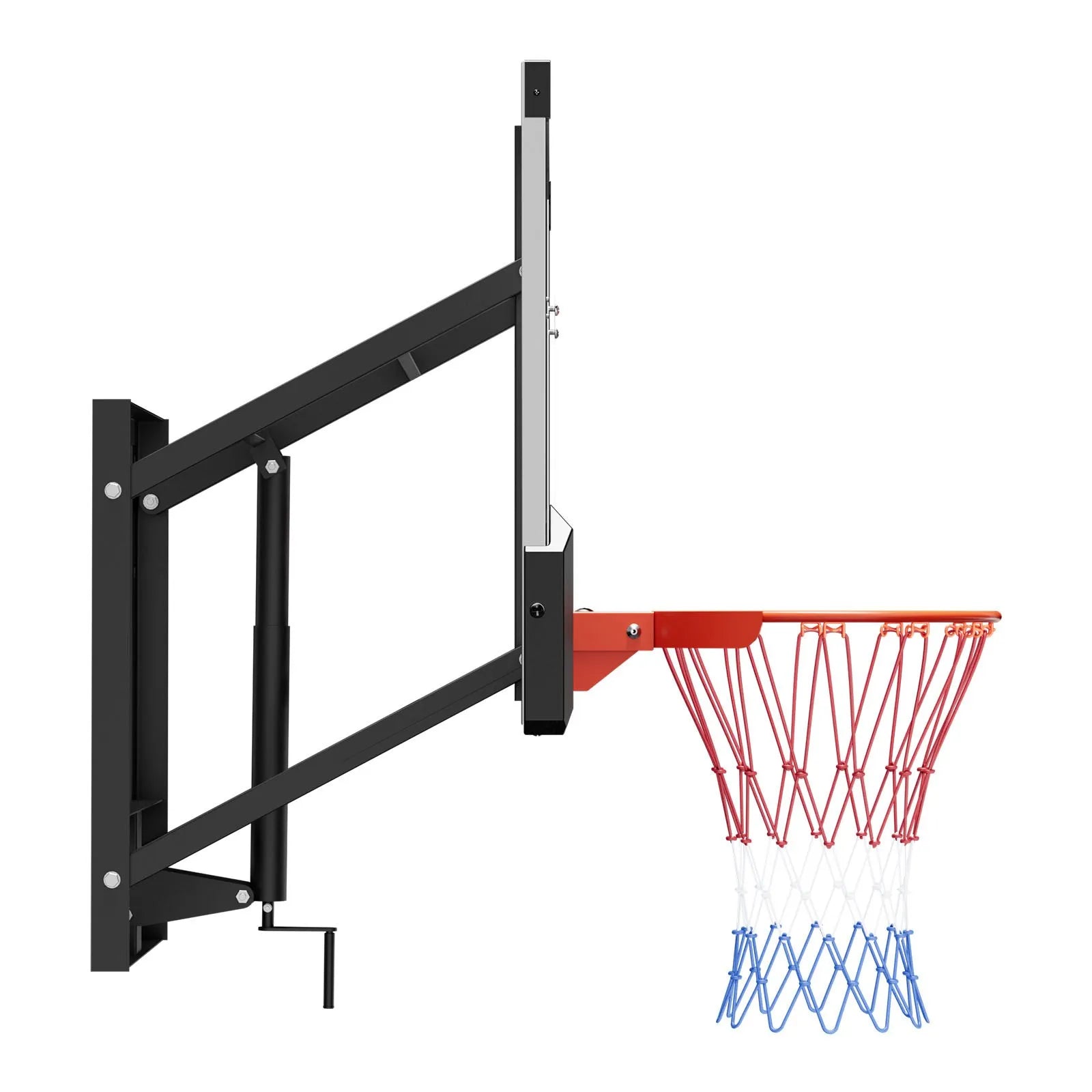 VEVOR Wall Mount Basketball Hoop, 54-inch PC Backboard Mounted Basketball Hoop Outdoor with Hand-Crank Adjustment, 0.11 inch Thickened Backboard, Classic Basketballs Hoops Design, Indoor & Outdoor Use