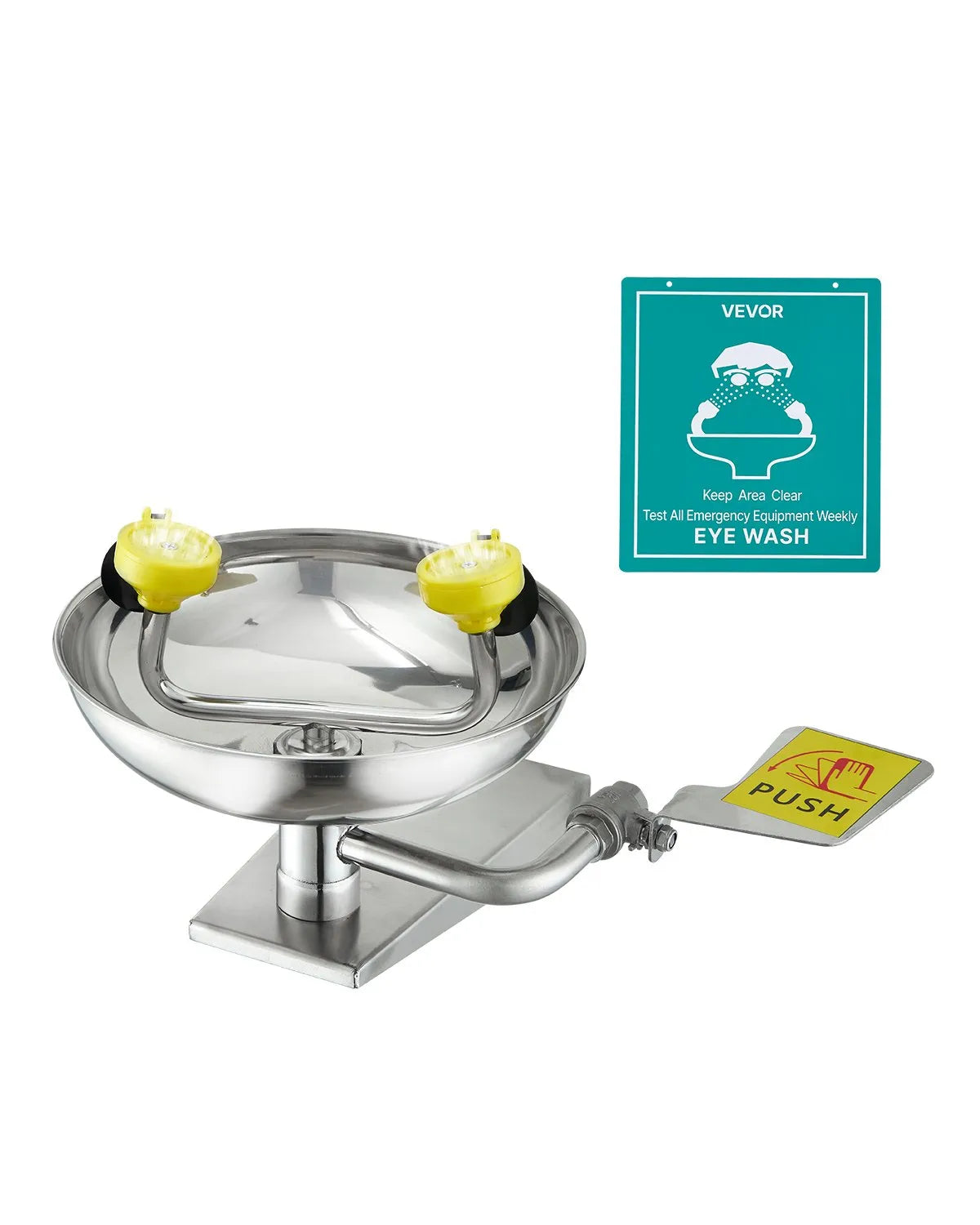 VEVOR Eyewash Emergency Face Eye Washing Station Stainless Steel Wall-Mounted