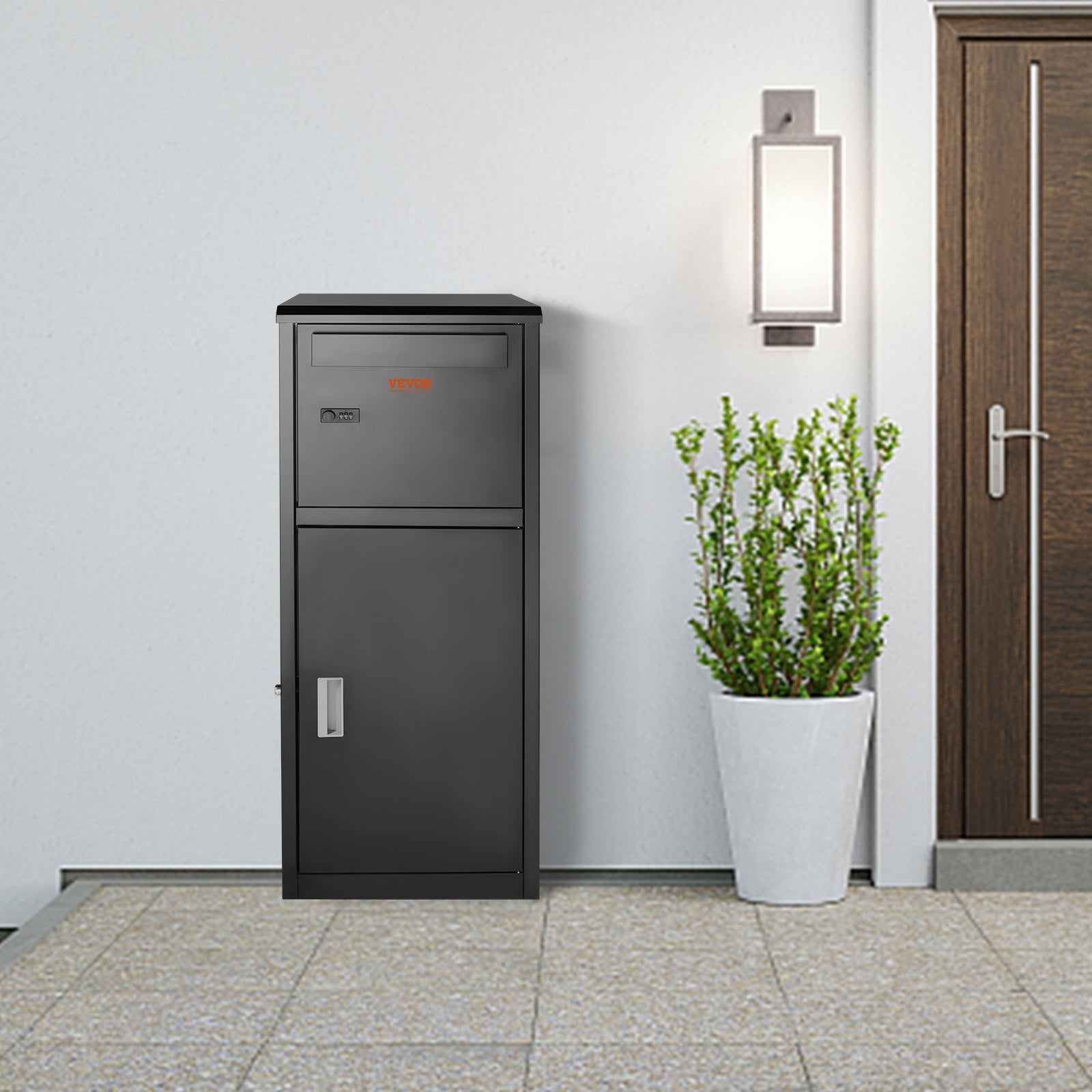 VEVOR Package Delivery Boxes for Outside 16.2"x15.8"x44", Galvanized Steel Delivery Box for Packages With Coded Lock, Removable Anti-theft Baffle, IPX3 Waterproof Package Drop Box for Outside, Porch