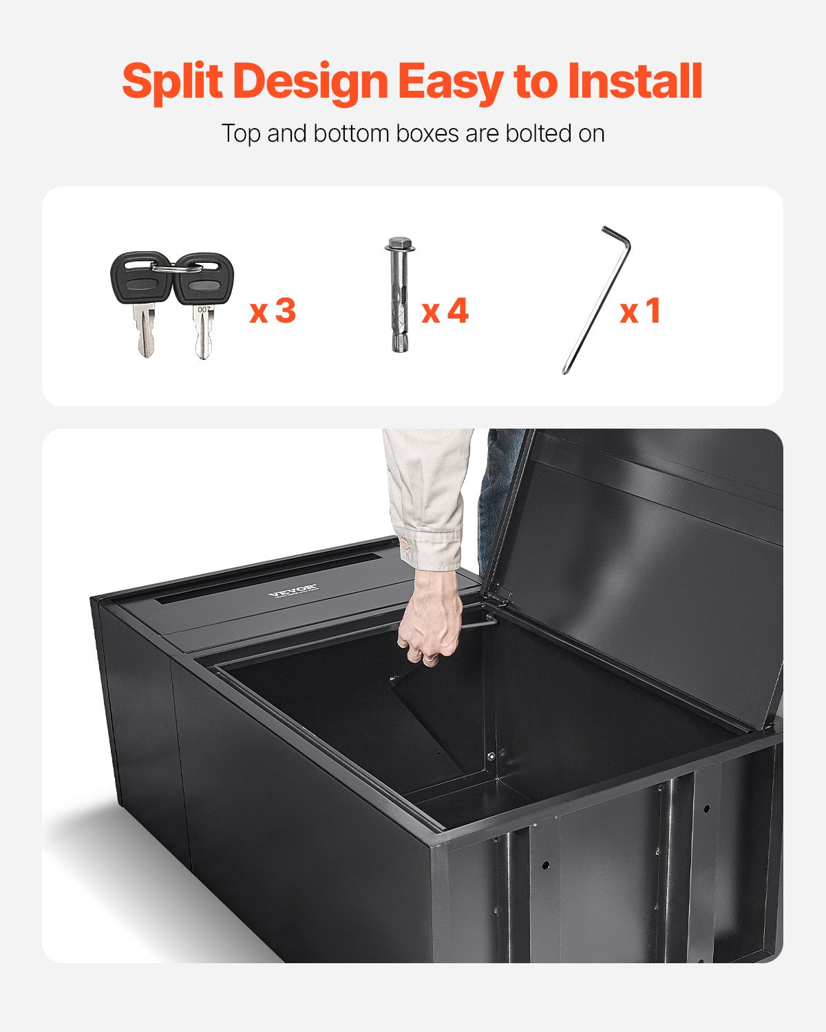 VEVOR Package Delivery Boxes for Outside 35.8 in Lockable Parcel Drop Box