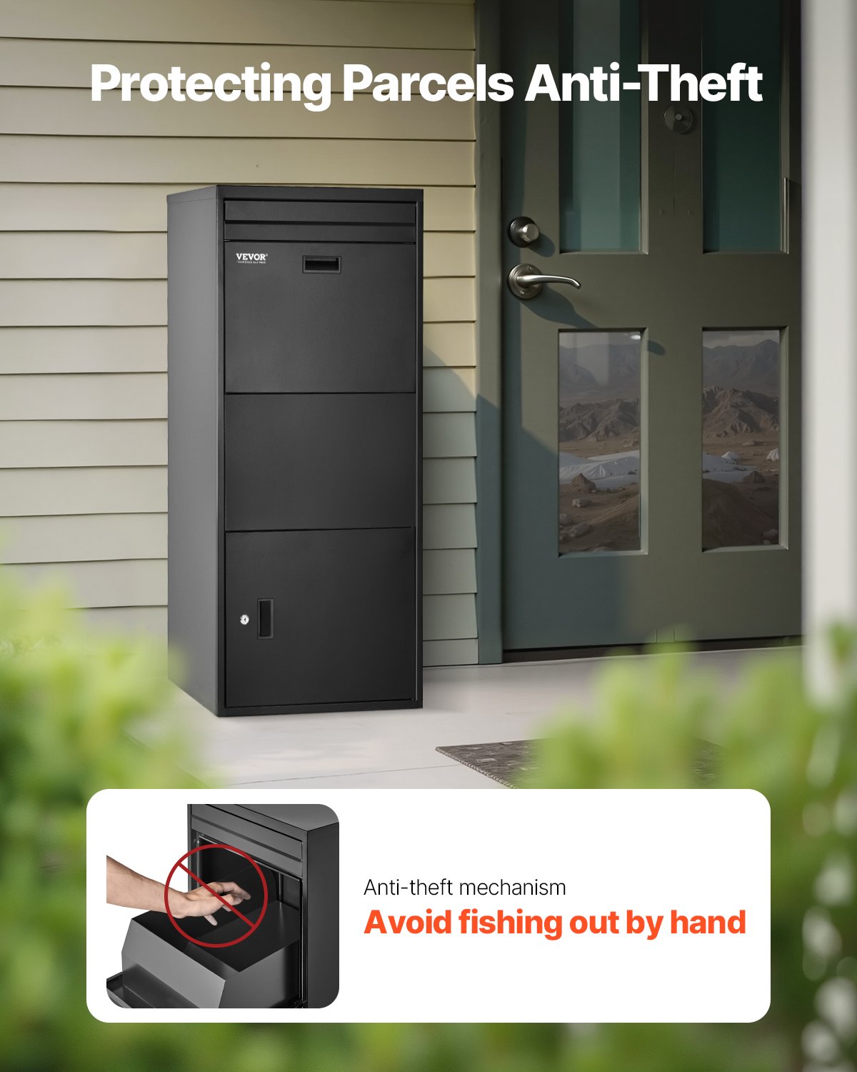 VEVOR Package Delivery Boxes for Outside 47.2 in Lockable Parcel Drop Box