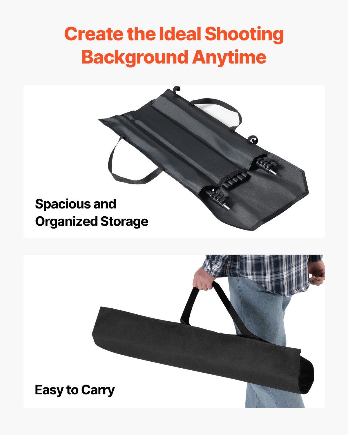 VEVOR Backdrop Stand Background Stand Kit 6.5 x 10 ft for Party & Photo Studio