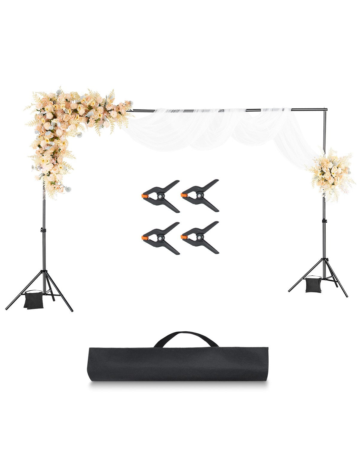 VEVOR Backdrop Stand Background Stand Kit 6.5 x 10 ft for Party & Photo Studio