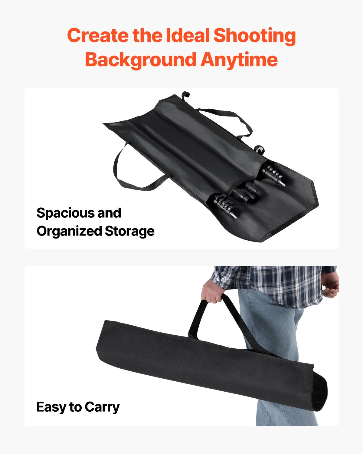 VEVOR Backdrop Stand Background Stand Kit 7 x 10 ft for Party & Photo Studio