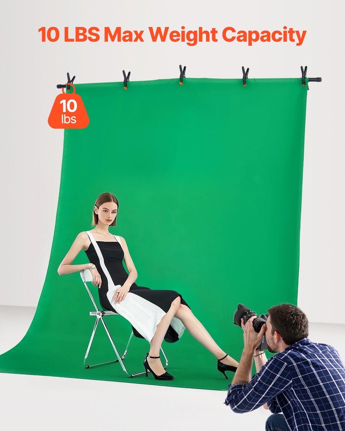 VEVOR Backdrop Stand Background Stand Kit 5 x 6.5 ft for Party & Photo Studio