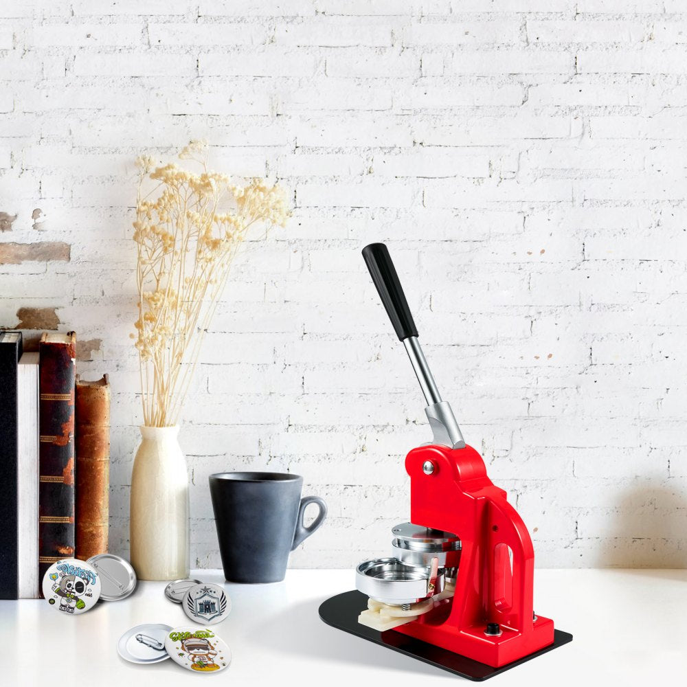 VEVOR Button Maker Machine, 58 mm (2.25 inch) Badge Punch Press Kit, Children DIY Gifts Pin Maker, Button Making Supplies with 500pcs Button Parts & Circle Cutter & Magic Book