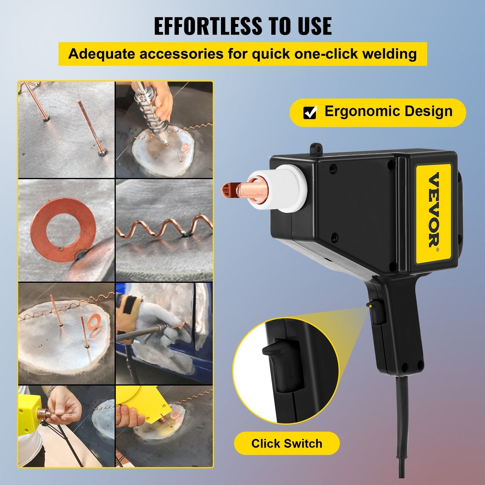 Spot Welder Auto Body Stud Welder 110V With Slide Hammer Stud Welder Starter Kit Repair 800VA +1000 Nails