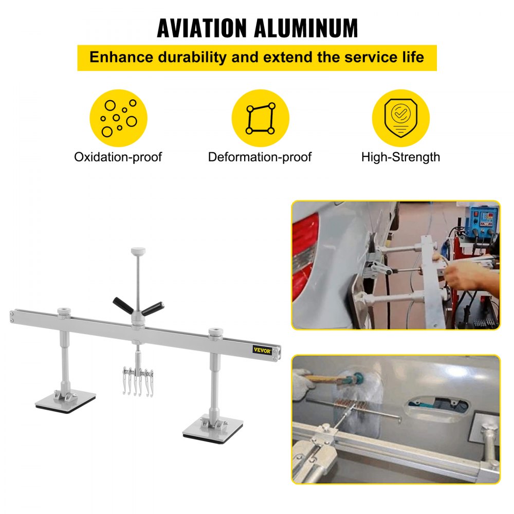 VEVOR Car Dent Puller Kit, 85CM Dent Pull Lever 6 Claw Hook Accessories, Paintless Dent Removal Kit Dent Pull Lever Bar Kit for Auto Body Repair Door Dings and Hail Damage