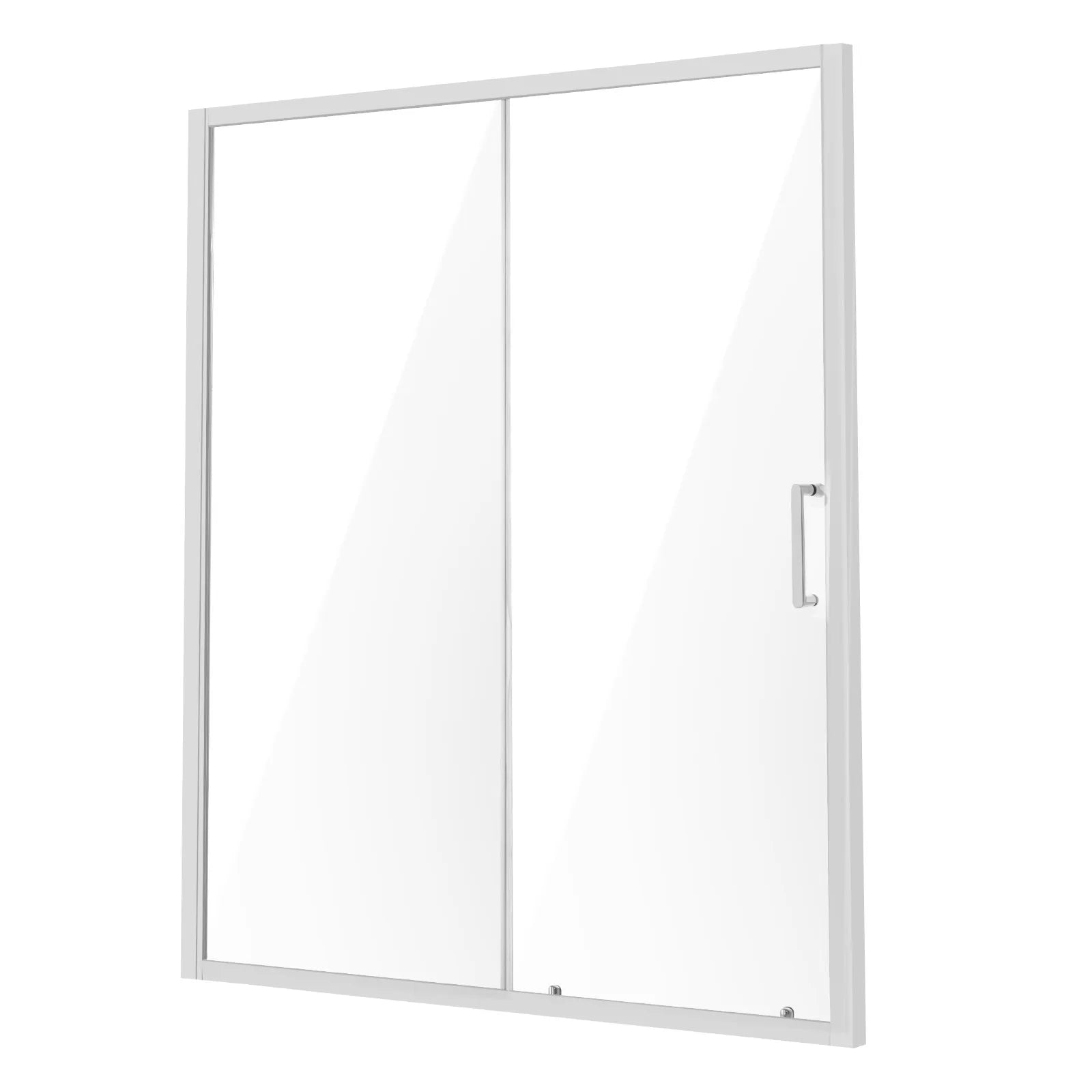 VEVOR Semi-frameless Shower Door 57.7-59x70in SGCC Tempered Glass 1/4in Chrome