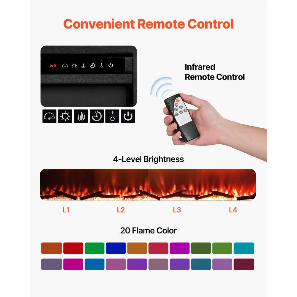 Farmhouse Fireplace TV Stand – 90" Entertainment Center with 60" Electric Fireplace – Fits TVs up to 100" – White