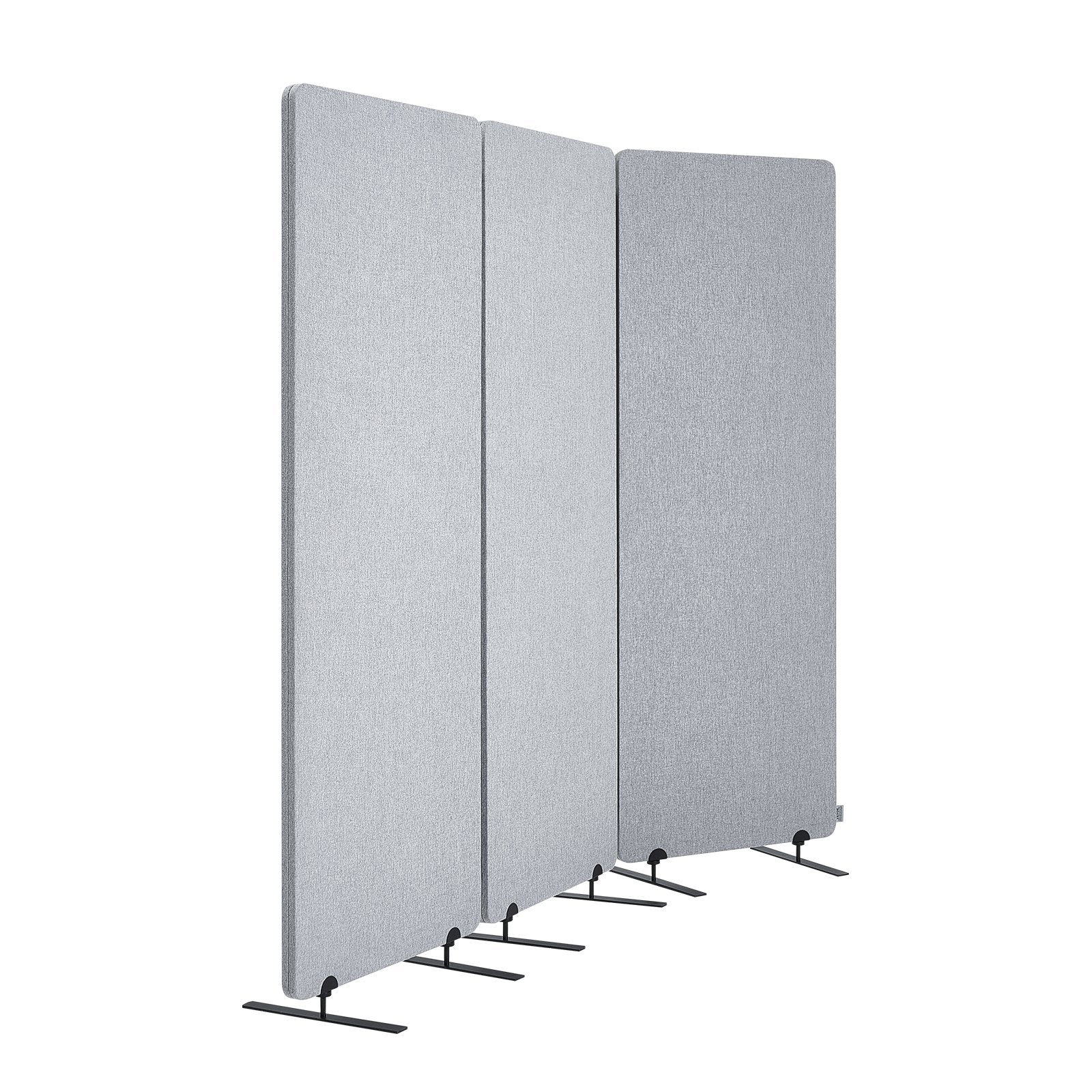 VEVOR 2FT Room Divider 3 Panels PET Polyester Soundproof Privacy Screen Grey