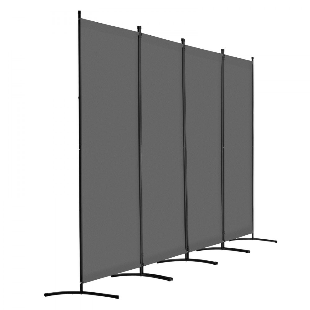 VEVOR Room Divider 4 Panels Fabric Room Privacy Screen for Office Bedroom Grey