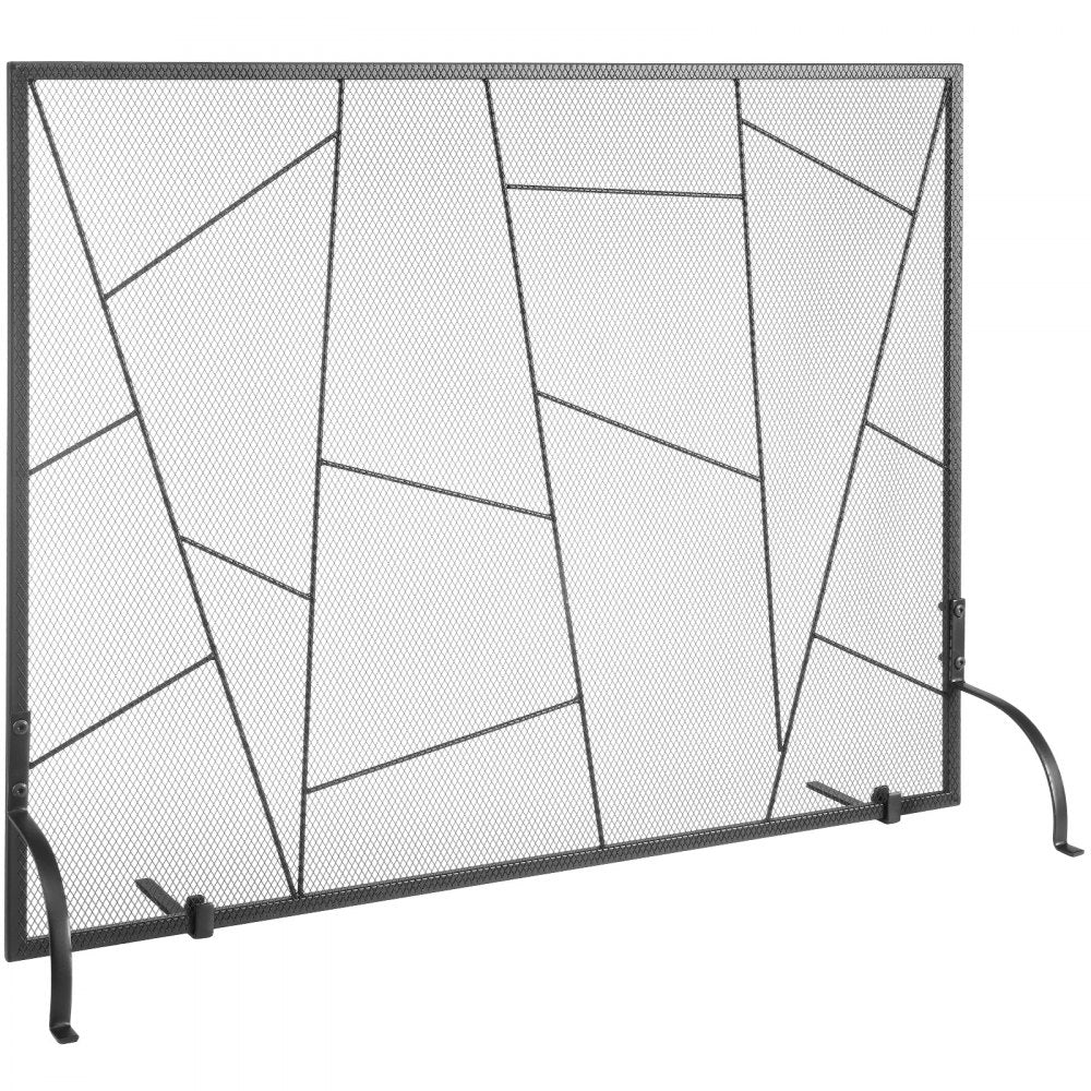 VEVOR Fireplace Screen Single Panel, Sturdy Iron Mesh Fireplace Screen, 35.6"(L) x28.4"(H) Spark Guard Cover, Simple Installation, Free Standing Fire Fence Grate for Living Room Home Decor Modern