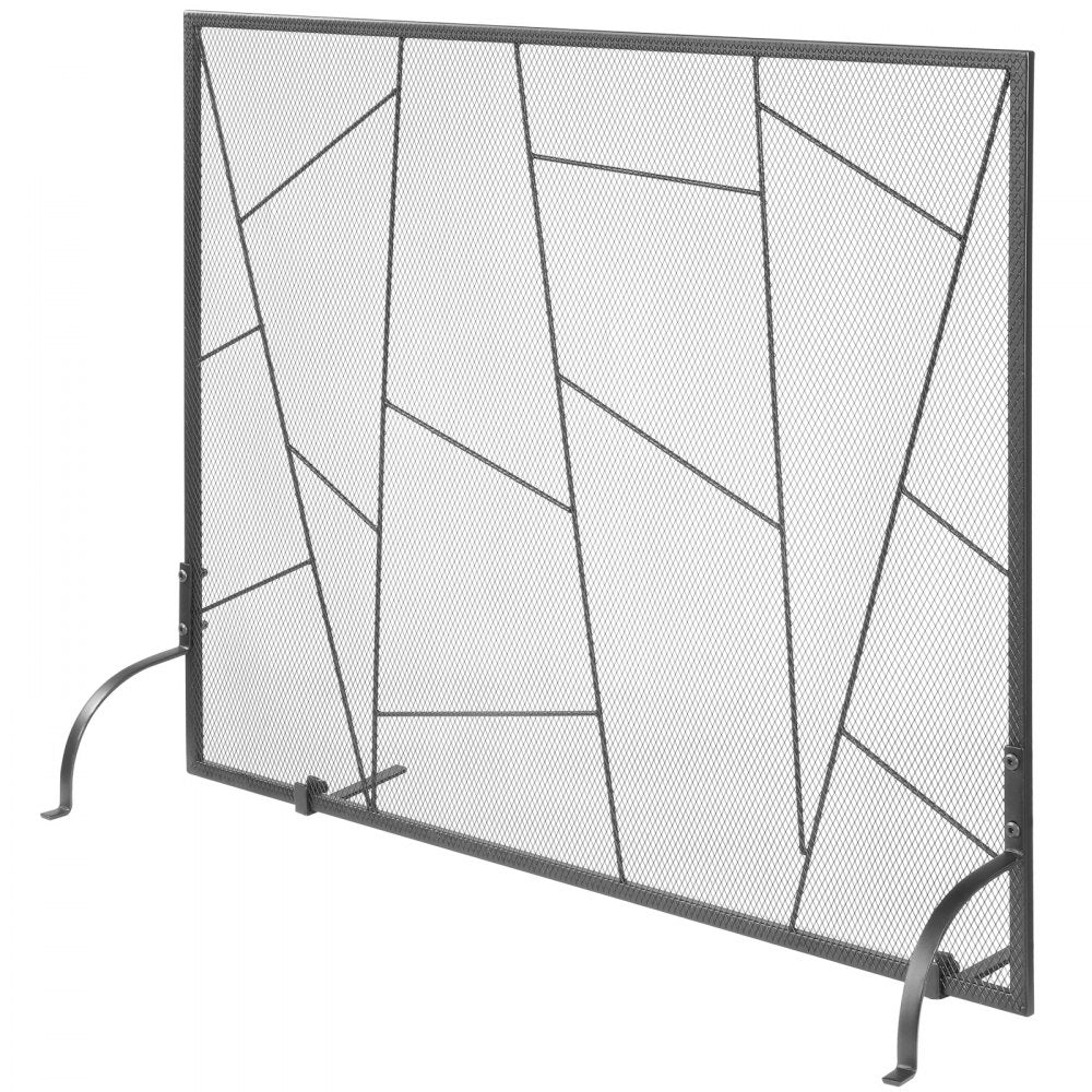 VEVOR Fireplace Screen Single Panel, Sturdy Iron Mesh Fireplace Screen, 35.6"(L) x28.4"(H) Spark Guard Cover, Simple Installation, Free Standing Fire Fence Grate for Living Room Home Decor Modern