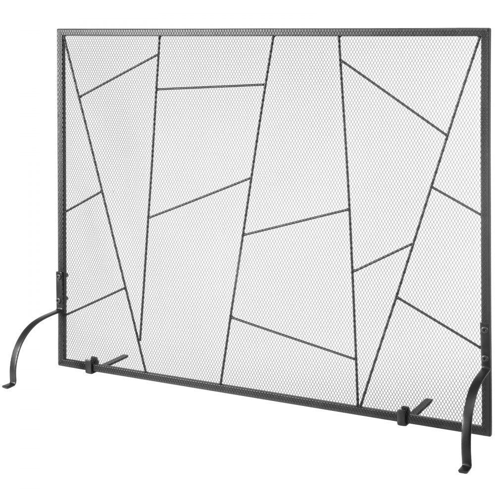 VEVOR Fireplace Screen Single Panel, Sturdy Iron Mesh Fireplace Screen, 35.6"(L) x28.4"(H) Spark Guard Cover, Simple Installation, Free Standing Fire Fence Grate for Living Room Home Decor Modern