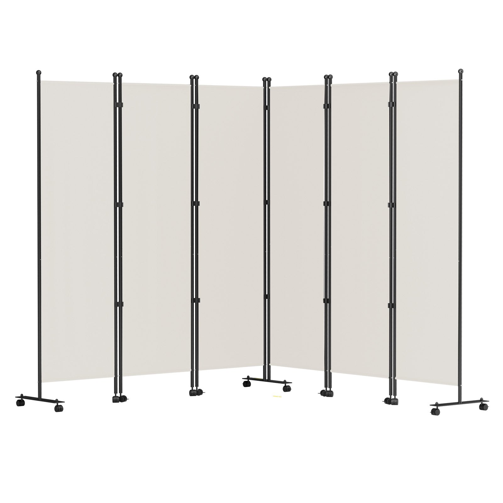 VEVOR 6 Panel Room Divider, 6 FT Tall, Freestanding & Folding Privacy Screen w/ Swivel Casters & Aluminum Alloy Frame, Oxford Bag Included, Room Partition for Office Home, 121" W x 14" D x 73"H, White