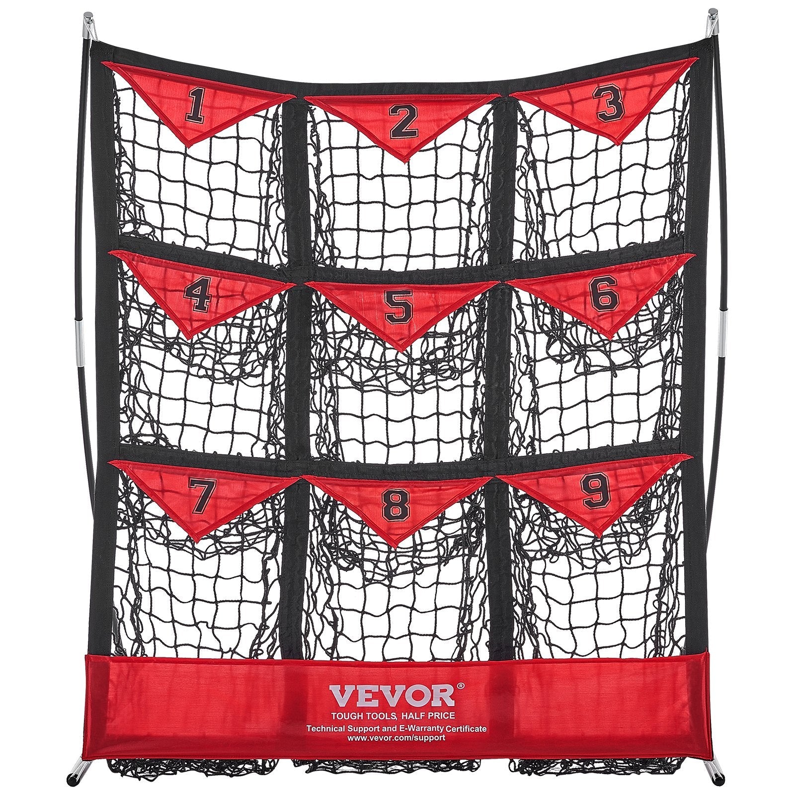 VEVOR 9 Hole Baseball Net, 36"x30" Softball Baseball Training Equipment for Hitting Pitching Practice, Portable Quick Assembly Trainer Aid with Carry Bag, Strike Zone, Ground Stakes, for Youth Adults